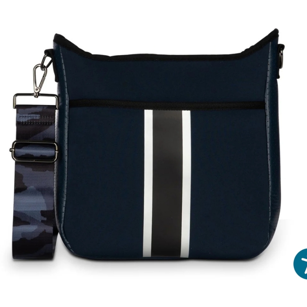 Haute Shore Stylish Black and Blue Crossbody Bag